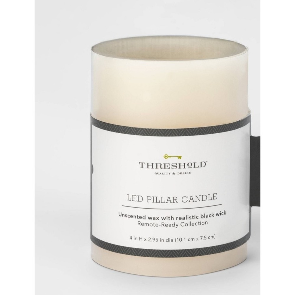 NEW  Threshold Faux Flame LED Pillar Candle